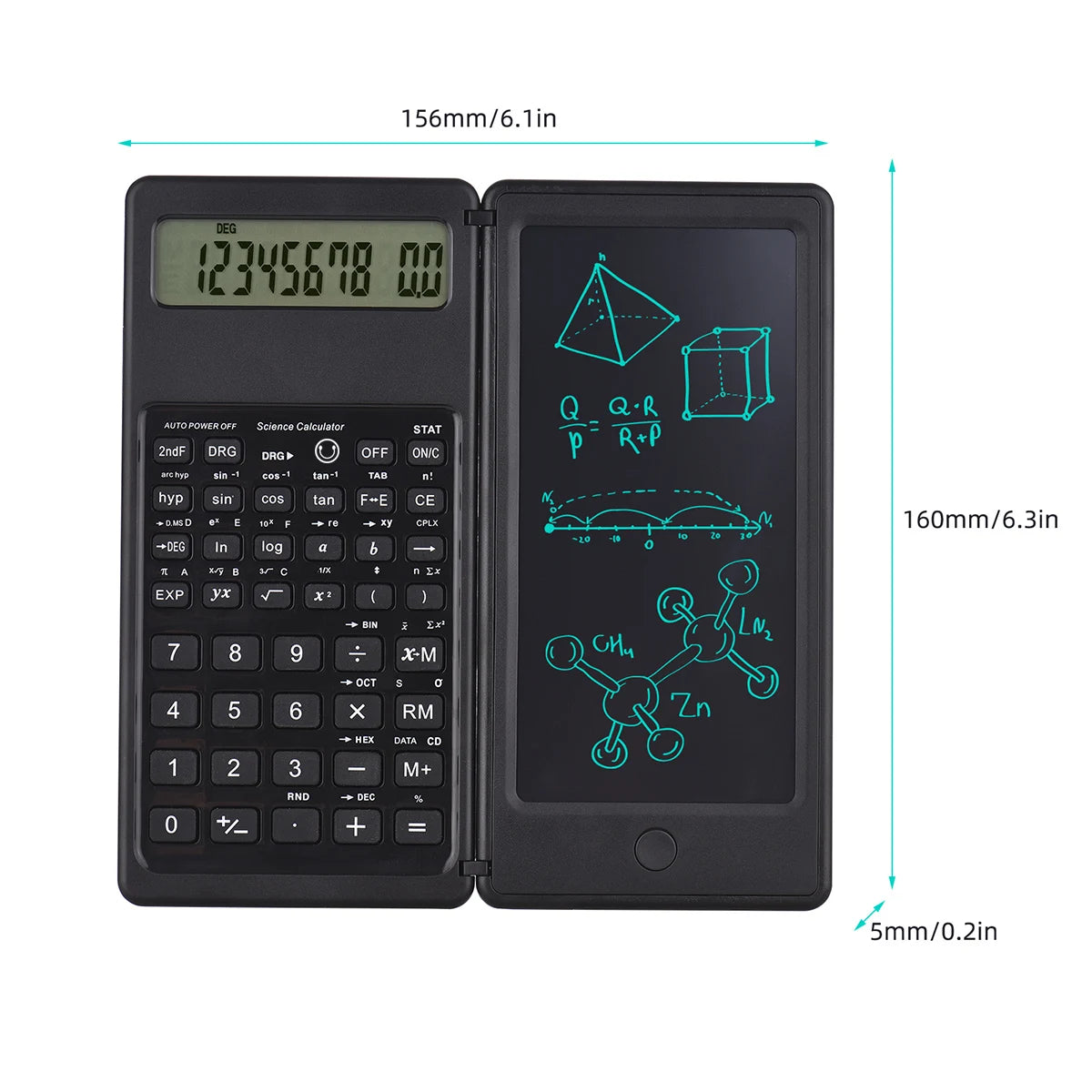 6.5 Inch Foldable LCD Writing Tablet & Scientific Calculator with Stylus