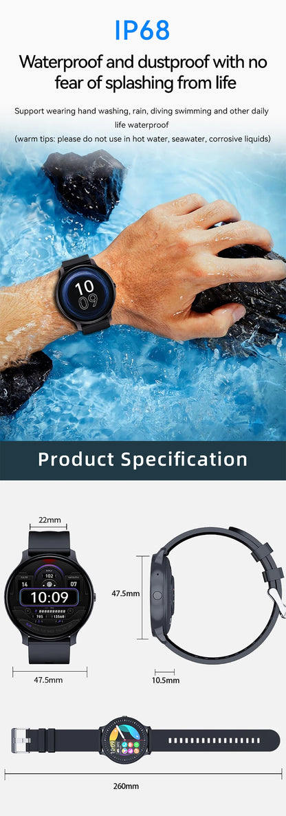 Smart Watch Men Women Full Touch Screen Sport Fitness Watch Man IP67 Waterproof Bluetooth For Android IOS Smartwatch Men