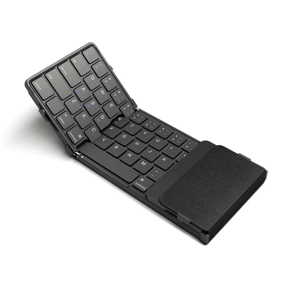 Jomaa Hebrew/Korea/Russia Wireless Folding Keyboard with Touchpad/Numer Rechargeable Foldable Bluetooth Keyboard for Tablet Ipad